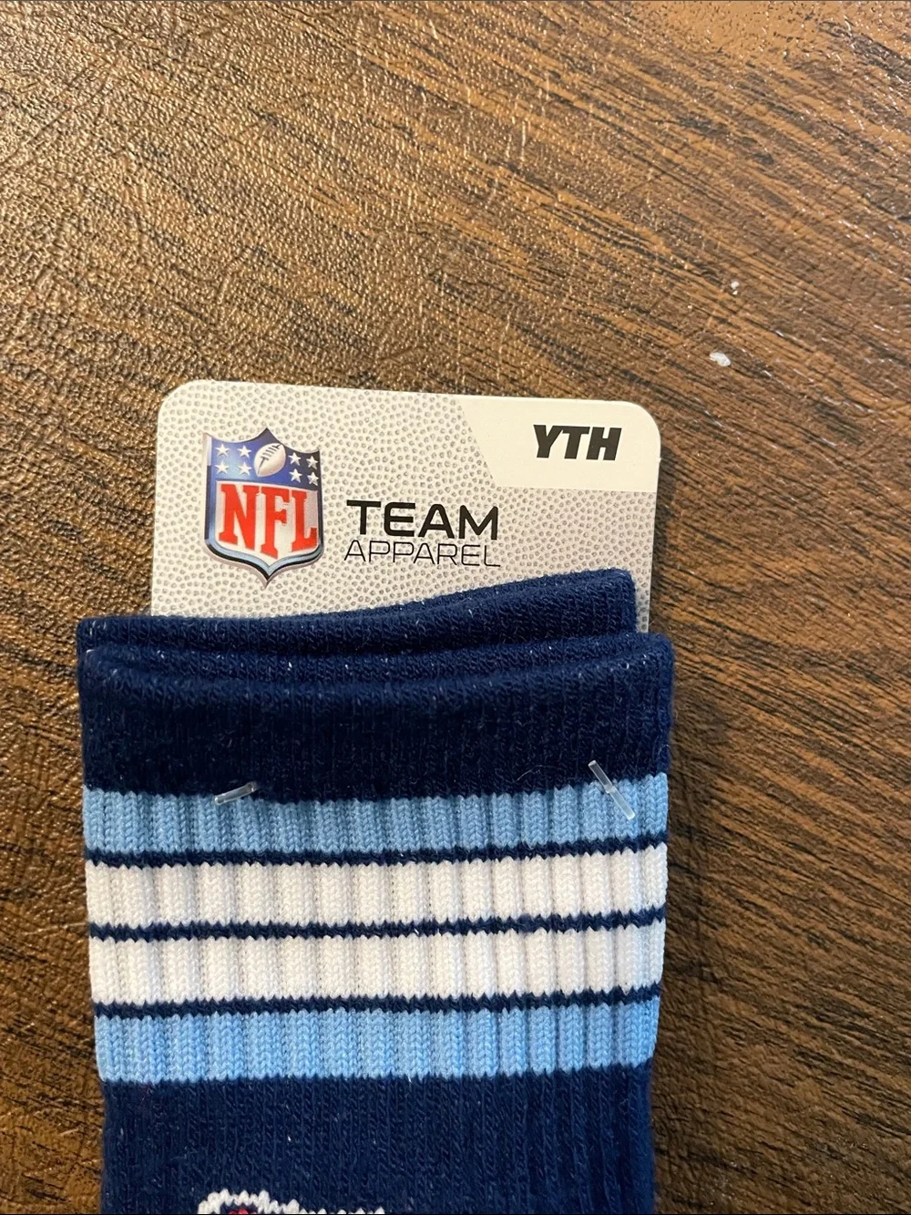 NFL Tennessee Titans Navy and Light Blue Crew Socks